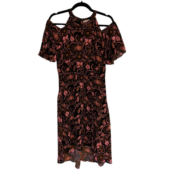 A.L.C. Emile Silk Floral High Low Cold Shoulder Dress Size 4 - Picture 2 of 7